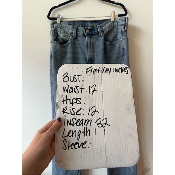 Levi's Men's Blue Five Pocket Distressed Denim Straight Leg Jeans Size 36X32 - Picture 15 of 15